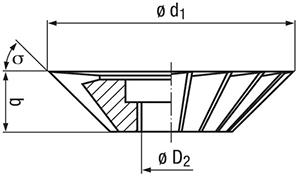 technische Zeichnung Aufsteck-Winkelfräser RG46-70