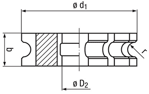technische Zeichnung Halbrund-Profilfräser RG46-40