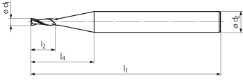 technische Zeichnung micro schlichtfräser extra lange schneide rg18-19a