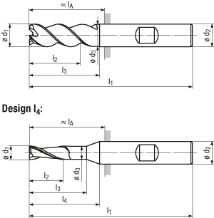 technische Zeichnung Alu fräser RG24-45
