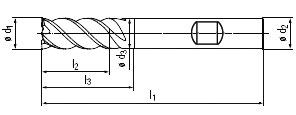 technische Zeichnung Trochoidalfräser für ALU