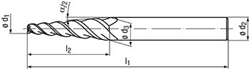 technische Zeichnung konischer Fräser Typ RG39